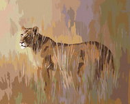 Zuty - Painting by Numbers - Lioness (D. Rusty Rust), 40X50 Cm, Canvas - Painting by Numbers