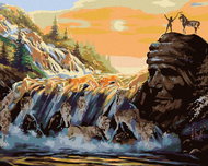 Zuty - Painting by Numbers - Wolf Raft (D. Rusty Rust), 40X50 Cm, Canvas - Painting by Numbers