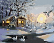 Zuty - Painting by Numbers - Seagulls at the Snow House (D. Rusty Rust), 40X50 Cm, Canvas - Painting by Numbers