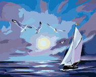 Zuty - Painting by Numbers - Gull Over the Sea (D. Rusty Rust), 40X50 Cm, Canvas+Frame - Painting by Numbers