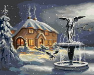 Zuty - Painting By Numbers - Fountain In Winter (D. Rusty Rust), 40X50 Cm, Canvas - Painting by Numbers