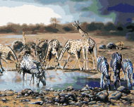 Zuty - Painting By Numbers - Animals At Napajedla - The Illusion of a Lion (D. Rusty Rust), 40X50 Cm - Painting by Numbers