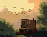 Zuty - Painting by Numbers - Ibis Flying Over the Cottage (D. Rusty Rust), 40X50 Cm, Canvas - Painting by Numbers