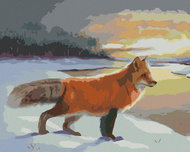 Zuty - Painting by Numbers - Fox in Winter (D. Rusty Rust), 80X100 Cm, Canvas+Frame - Painting by Numbers