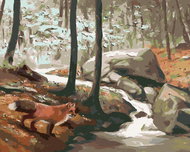 Zuty - Painting by Numbers - Fox by the Stream (D. Rusty Rust), 40X50 Cm, Canvas - Painting by Numbers