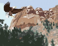 Zuty - Painting By Numbers - Eagle At Mount Rushmore (D. Rusty Rust), 40X50 Cm, Canvas - Painting by Numbers