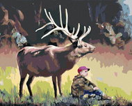 Zuty - Painting by Numbers - Boy and Elk (D. Rusty Rust), 40X50 Cm, Canvas+Frame - Painting by Numbers