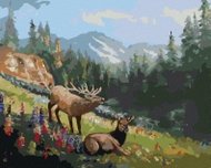 Zuty - Painting by Numbers - Moose on the Palouku (D. Rusty Rust), 40X50 Cm, Canvas+Frame - Painting by Numbers