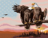 Zuty - Painting by Numbers - Two Eagles (D. Rusty Rust), 40X50 Cm, Canvas+Frame - Painting by Numbers