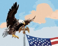Zuty - Painting By Numbers - Eagle At The Flagpole Flags Of The Usa (D. Rusty Rust), 40X50 Cm, Canva - Painting by Numbers