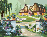Zuty - Painting By Numbers - Herons At The Pink House At Dawn (D. Rusty Rust), 80X100 Cm, Canvas+R - Painting by Numbers