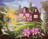 Zuty - Painting by Numbers - Herons at the Pink House (D. Rusty Rust), 40X50 Cm, Canvas+Frame - Painting by Numbers
