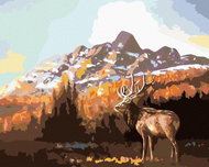 Zuty - Painting by Numbers - Moose at Dawn (D. Rusty Rust), 80X100 Cm, Canvas+Frame - Painting by Numbers