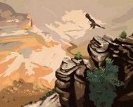 Zuty - Painting by Numbers - Eagle Over the Rock (D. Rusty Rust), 40X50 Cm, Canvas+Frame - Painting by Numbers