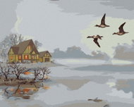 Zuty - Painting By Numbers - Lake In The Mist (D. Rusty Rust), 40X50 Cm, Canvas - Painting by Numbers