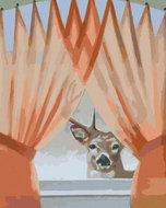 Zuty - Painting by Numbers - Deer Outside the Window (D. Rusty Rust), 40X50 Cm, Canvas - Painting by Numbers