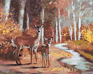 Zuty - Painting By Numbers - Doe With Cub (D. Rusty Rust), 40X50 Cm, Canvas - Painting by Numbers