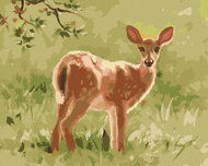 Zuty - Painting by Numbers - View of a Deer in the Grass (D. Rusty Rust), 80X100 Cm, Canvas+Frame - Painting by Numbers
