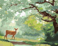 Zuty - Painting by Numbers - A Doe on the Forest Path (D. Rusty Rust), 40X50 Cm, Canvas+Frame - Painting by Numbers