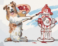 Zuty - Painting by Numbers - Dog Painter (D. Rusty Rust), 80X100 Cm, Canvas - Painting by Numbers