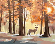 Zuty - Painting by Numbers - Deer in the Forest (D. Rusty Rust), 40X50 Cm, Canvas+Frame - Painting by Numbers