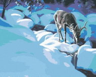 Zuty - Painting by Numbers - Deer at the Frozen Stream (D. Rusty Rust), 40X50 Cm, Canvas - Painting by Numbers
