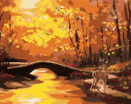 Zuty - Painting By Numbers - Deer And Stone Bridge For Autumn (D. Rusty Rust), 40X50 Cm, Canvas - Painting by Numbers