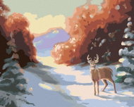 Zuty - Painting By Numbers - Deer And Snowy Spruces In The Forest (D. Rusty Rust), 80X100 Cm, Canvas - Painting by Numbers