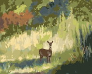 Zuty - Painting by Numbers - Deer in the Grass (D. Rusty Rust), 40X50 Cm, Canvas+Frame - Painting by Numbers