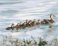 Zuty - Painting by Numbers - Duck and Cubs (D. Rusty Rust), 40X50 Cm, Canvas - Painting by Numbers