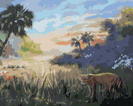 Zuty - Painting by Numbers - Cougar And Palms (D. Rusty Rust), 40X50 Cm, Canvas - Painting by Numbers