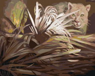 Zuty - Painting by Numbers - Cougar And Leaves (D. Rusty Rust), 40X50 Cm, Canvas - Painting by Numbers