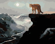 Zuty - Painting By Numbers - Cougar On Rock, Says In The Valley And The Moon (D. Rusty Rust), 80X100 - Painting by Numbers