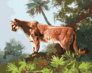 Zuty - Painting By Numbers - Puma In The Jungle (D. Rusty Rust), 80X100 Cm, Canvas+Frame - Painting by Numbers