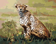 Zuty - Painting by Numbers - Sitting Cheetah (D. Rusty Rust), 40X50 Cm, Canvas+Frame - Painting by Numbers