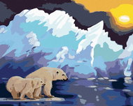 Zuty - Painting By Numbers - Polar Bear On Ice And Glacier (D. Rusty Rust), 40X50 Cm, Canvas+Frame - Painting by Numbers