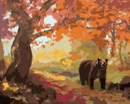 Zuty - Painting by Numbers - Bear in the Autumn Forest (D. Rusty Rust), 40X50 Cm, Canvas+Frame - Painting by Numbers