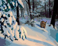Zuty - Painting by Numbers - Lynx Lurking in the Snow (D. Rusty Rust), 80X100 Cm, Canvas+Frame - Painting by Numbers