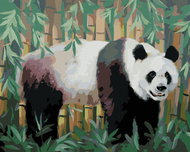 Zuty - Painting by Numbers - Panda And Bamboo (D. Rusty Rust), 40X50 Cm, Canvas - Painting by Numbers