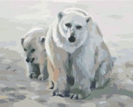Zuty - Painting by Numbers - Polar Bear With Cub (D. Rusty Rust), 40X50 Cm, Canvas - Painting by Numbers