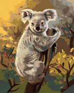 Zuty - Painting By Numbers - Koala On Tree Trunk (D. Rusty Rust), 40X50 Cm, Canvas - Painting by Numbers