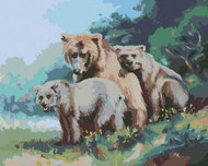 Zuty - Painting by Numbers - Bear Family (D. Rusty Rust), 40X50 Cm, Canvas - Painting by Numbers