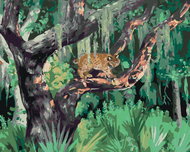 Zuty - Painting By Numbers - Lynx In The Jungle Tree (D. Rusty Rust), 40X50 Cm, Canvas+Frame - Painting by Numbers