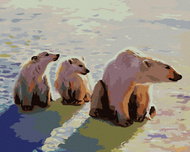 Zuty - Painting by Numbers - Sitting Polar Bear (D. Rusty Rust), 40X50 Cm, Canvas+Frame - Painting by Numbers