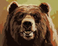 Zuty - Painting by Numbers - Bear And Smile (D. Rusty Rust), 40X50 Cm, Canvas+Frame - Painting by Numbers