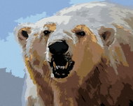Zuty - Painting by Numbers - Polar Bear Showing Teeth (D. Rusty Rust), 40X50 Cm, Canvas+Frame - Painting by Numbers