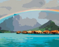 Zuty - Painting by Numbers - Maldives - Rainbow (Dennis Frates), 40X50 Cm, Canvas - Painting by Numbers
