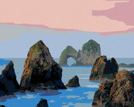 Zuty - Painting by Numbers - Rocks in the Sea (Dennis Frates), 80X100 Cm, Canvas+Frame - Painting by Numbers
