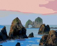 Zuty - Painting By Numbers - Rocks In The Sea (Dennis Frates), 80X100 Cm, Canvas - Painting by Numbers