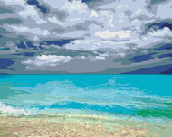 Zuty - Painting by Numbers - Sandy Beach (Dennis Frates), 40X50 Cm, Canvas+Frame - Painting by Numbers